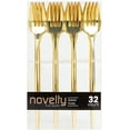 thumbnail image 1 of Novelty Collection Gold Looks Like Real Plastic Salad Forks 32ct., 1 of 4