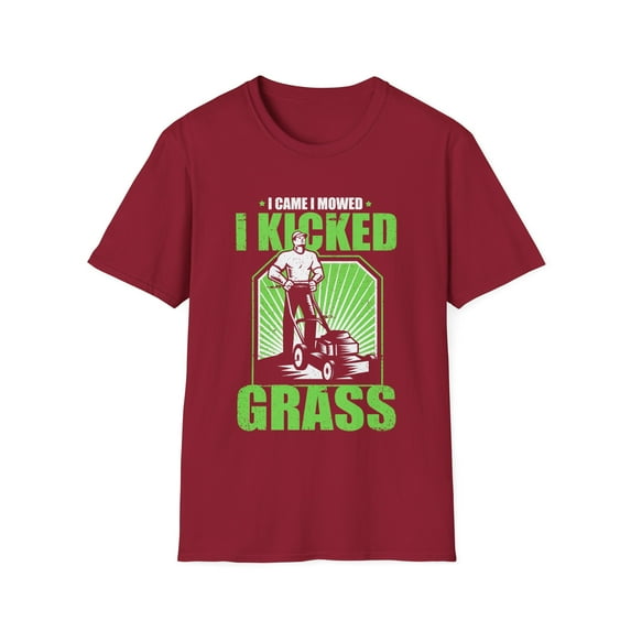 Novelty Comical Cutting Grassland Bunchgrass Enthusiast Hilarious Cut Greenery Field Gardening Cleaning Unisex Softstyle T-Shirt