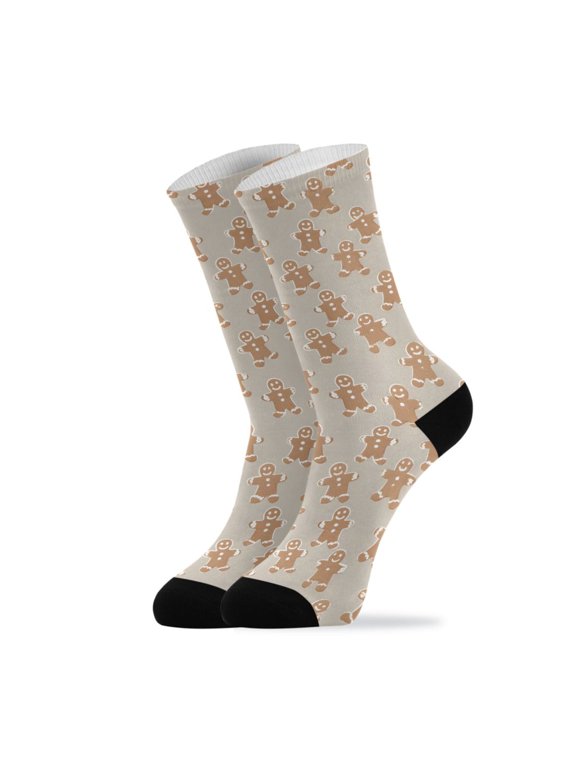 Novelty Cookie Man Crew Socks for Women Men Soft Stretchy Breathable Unisex Casual Socks One Size Funny Crazy Gift Socks