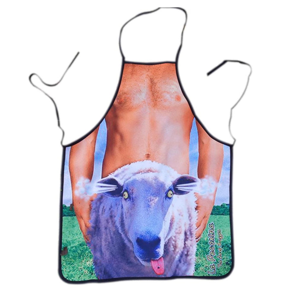 Novelty Cooking Kitchen Apron Sheep and Naked Man Pattern Sexy Apron Cooking  Grilling BBQ Apron - Walmart.com