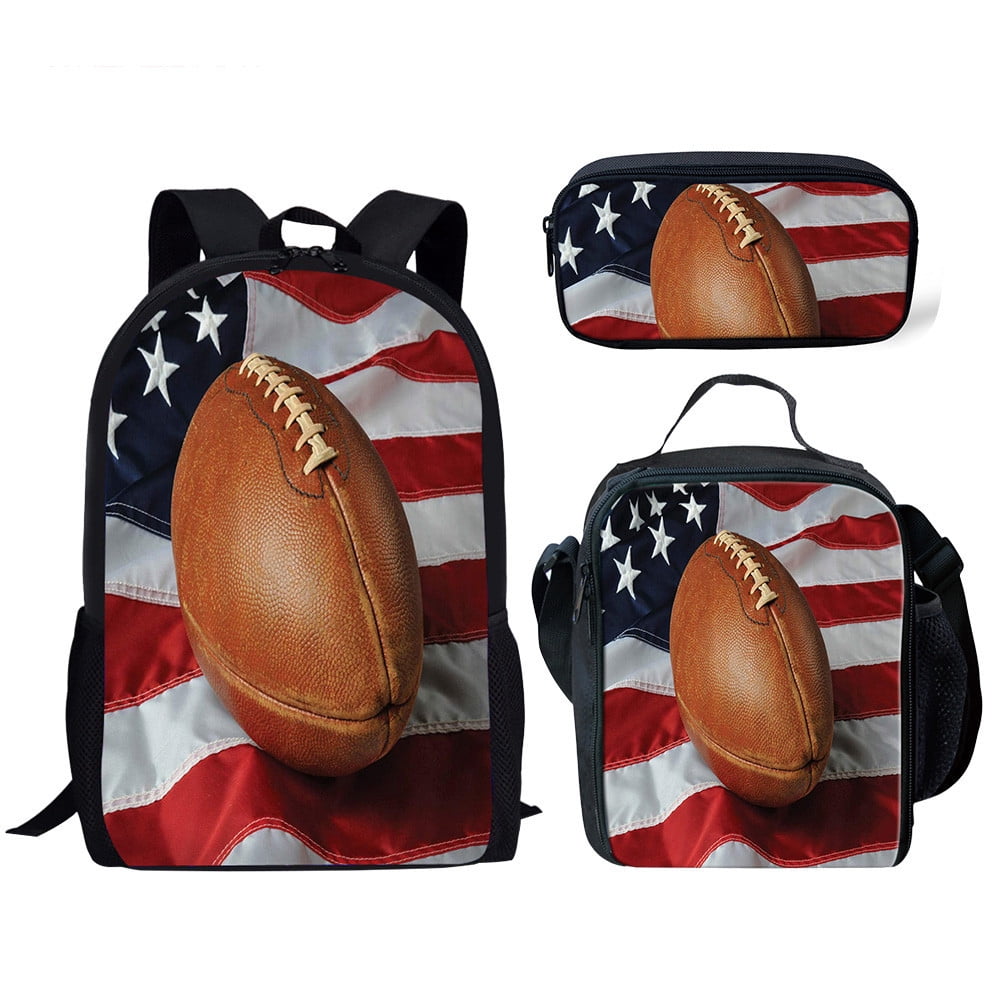 Novelty Cool American football rugby 3D Print 3pcs/Set pupil Bags ...