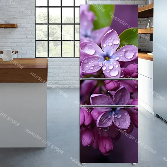 Novelty Cool Cat Wearing Glasses Art Mural Refrigerator Door Sticker Waterproof Kitchen Freezer Cabinet Fridge Door Wrap Cover