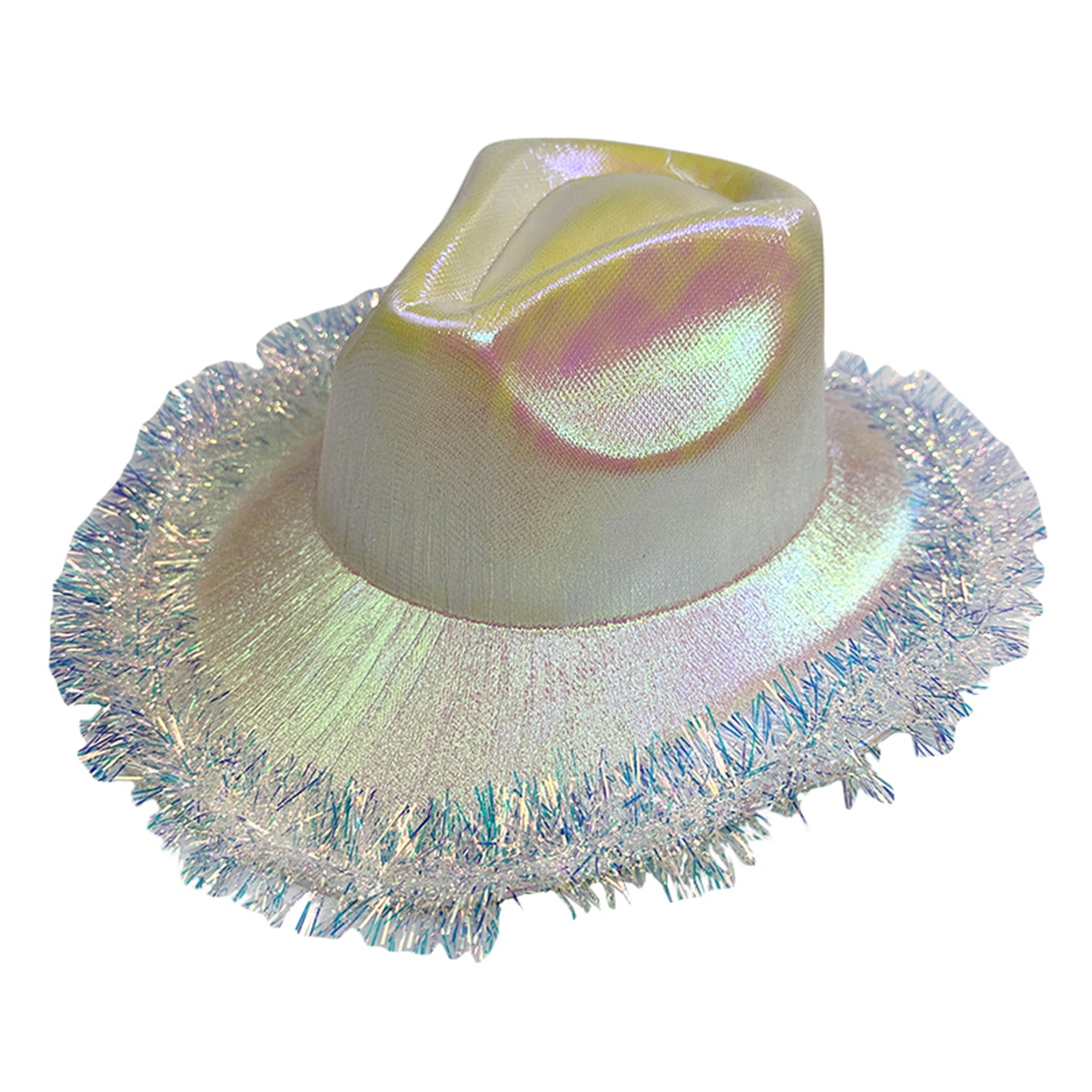 Novelty Cowboy Hats for Women,Shiny Pearl Cowgirl Hat for Western