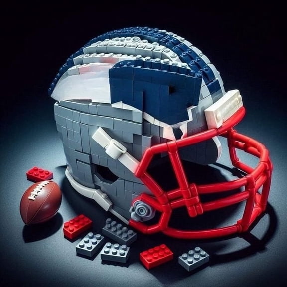Novelty Creative Ball Team Helmet Building Block Set, Building Blocks Collectibles Gifts for Sports Fans Enthusiasts