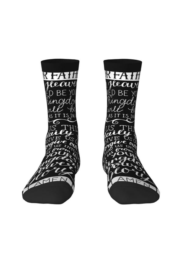 Novelty Funny Crew Socks Casual Crazy Socks for Men Women , Prayer Of The Lord