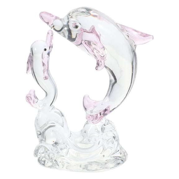 Elegant Decorative Crystal Dolphin Figurine for Living Room, Small Dolphin Statue Ornament for Desktop and Home Decor