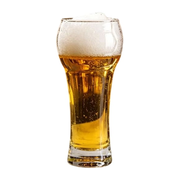 Novelty Curved Beer Glass, Unique Shaped Tall Pilsner Glass, Creative Thick Base Clear Beer Cup for Home Bar, Party, Pub, and Beer Enthusiasts