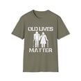 thumbnail image 1 of Novelty Cute Ageism Oldster Retired Gift | Vintage Funny Old Lives Matter Retiring Men Women Unisex Softstyle T-Shirt, 1 of 4