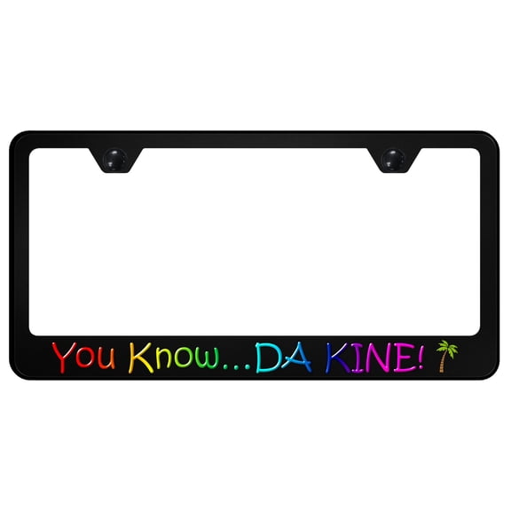 DA Kine License Plate Frame Logo on Black Polycarbonate