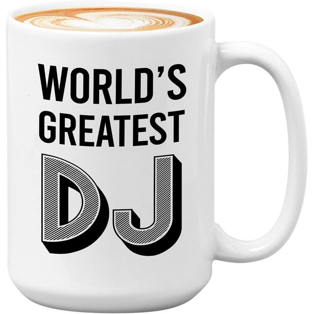 Novelty DJ Coffee Mug White To Date No DJ Disk Jockey Radio