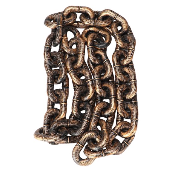 Novelty Decor Chain, Faux Heavy Chain, Spooky Event Prop, Prisoner Accessory, Photo Prop Chain, 5 Ft 1.5 M Medium Rustic Bronze Simulated Large Link Chain 2.75 X 1.75 Inch for