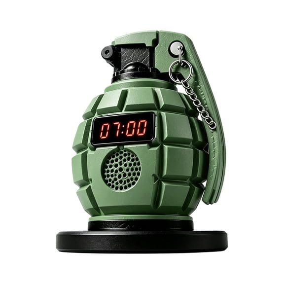 Novelty Decorative Alarm Clock for Guys, Interactive Stop Function with Locking Pin, Loud Beep Alarm, Ideal Teenager Birthday Gift