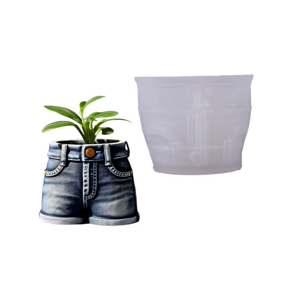 Novelty Denims Design Silicone Mold Crafting Miniature Planter Jewelry Holders Cement Craft Gift Projects