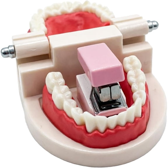 Novelty Denture Stapler - Mini Portable Funny Desk Prank Stapler, Cute Creative Teeth Shaped Office Supply for Home, Work and Holiday Gifting