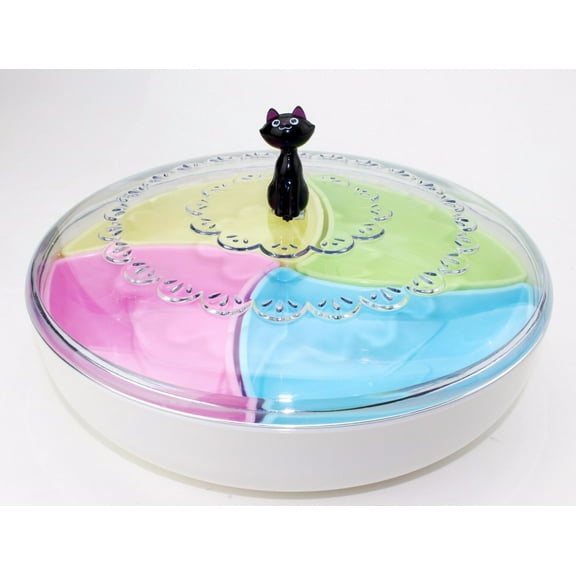 Novelty Design Lucky Cat Candy Box Durable Plastic Bright Color Kitchen Organize LS02086