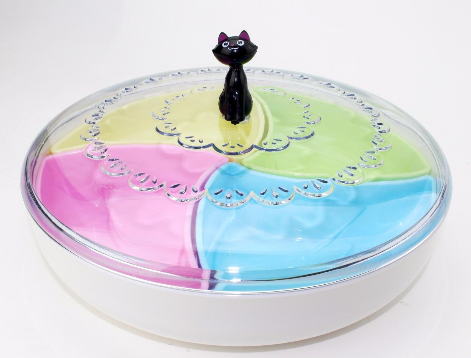 Novelty Design Lucky Cat Candy Box Durable Plastic Bright Color Kitchen Organizer LS02086
