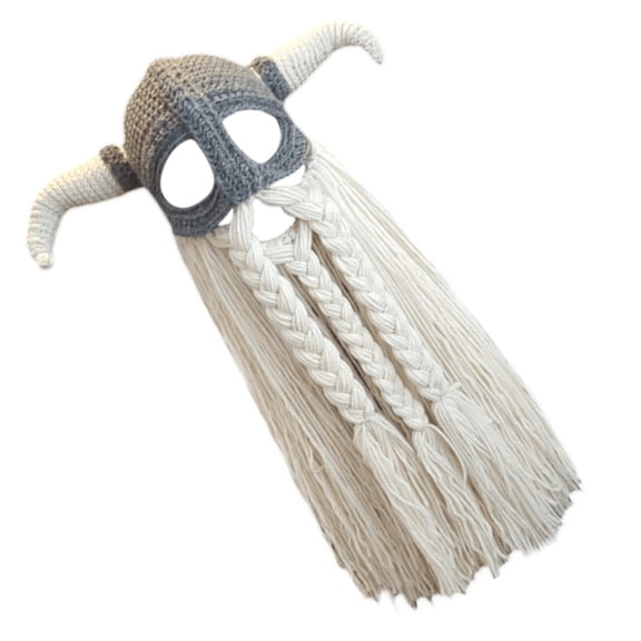 Novelty Devil Horn Beard Hat Knitted Balaclava Beanies Caps for Theme Event