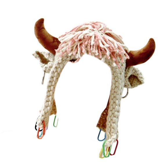 Novelty Devil Horn Brimless Hat Crochet Hat for Women Men Theme Event Hat Unisex Outdoor Warm Hat Headgear