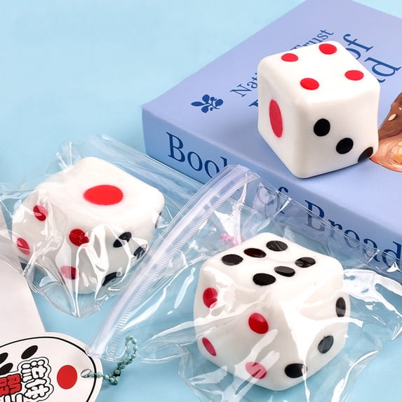 Novelty Dice-Shaped Stress Ball, Slow-Rising Squeeze Toy for Anxiety Relief & Fidgeting, Soft TPR Sensory Cube for Office & Travel