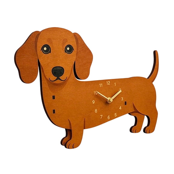 Novelty Dog Clock Silent Wall Mute Movement, Minimalist Modern design the wall Clock Pendulum for Kids Bedroom, Livingroom