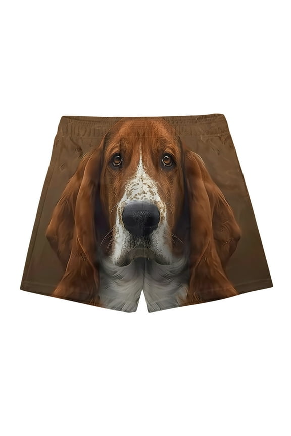Novelty Dog Lover Shorts - 3D Printed Funny Dog Butt Design | Men's Summer Cartoon Graphic Shorts with Comfortable Loose Fit