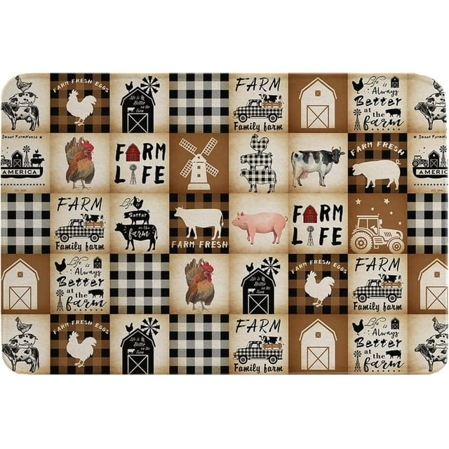 Novelty Doormat Farm Animals Non Slip Bath Rug Absorbent Mat Summer