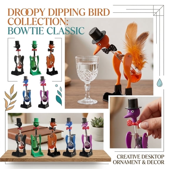 Novelty Drinking Water Bird Toy - Drinking Bird Desk Toy Perpetual Motion Classic Perpetual Motion Glass Ducks Green