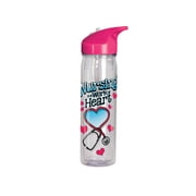 Novelty Drinkware Spoontiques Nursing is a Work of Heart 18 oz. Acrylic Flip-Top Water Bottle