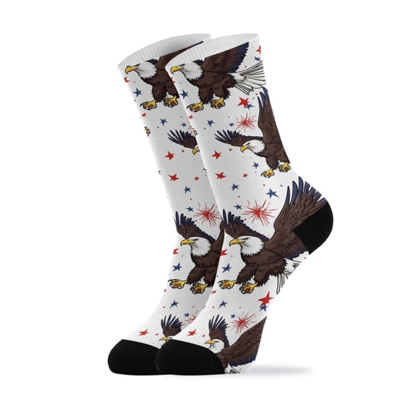 Novelty Eagle Crew Socks for Women Men Soft Stretchy Breathable Unisex Casual Socks One Size Funny Crazy Gift Socks