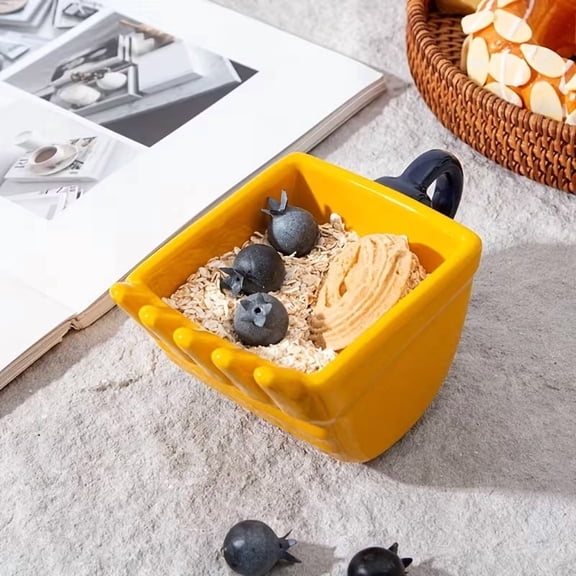 Novelty Excavator Coffee Mug 170ml Ceramic Bucket Cup for Coffee Tea Milk Oatmeal Gift for Construction Lovers