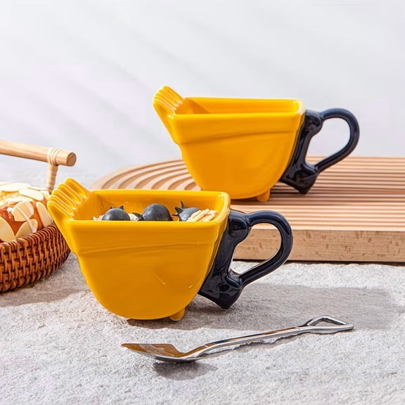 Novelty Excavator Coffee Mug 6oz Whimsical Ceramic Cup for Construction Enthusiasts Gifts