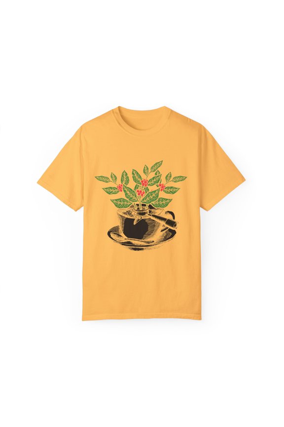 Novelty Expresso Caffeinated Fruit Herb Shrubs Enthusiast Hilarious Seeds Brewer Brewed Brewery Macchiato Unisex Garment-Dyed T-shirt