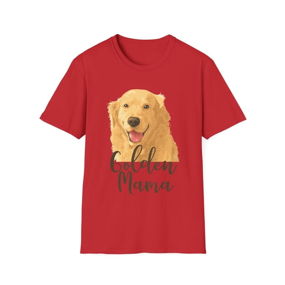 Novelty Favorite Loved Pup Graphic Gift Cool Golden Mama Love Doggie Pet Special Men Women Unisex Softstyle T-Shirt