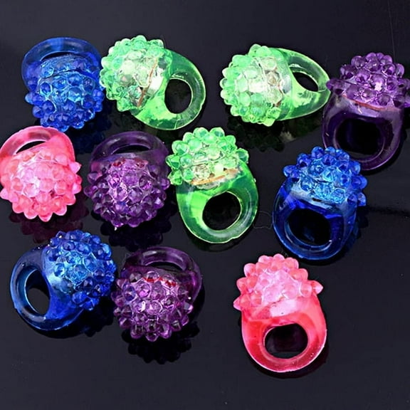 Novelty Flashing LED Bumpy Jelly Ring (12 Pcs)