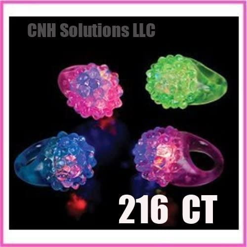Novelty Flashing LED Bumpy Jelly Rings 216 pcs (ct)