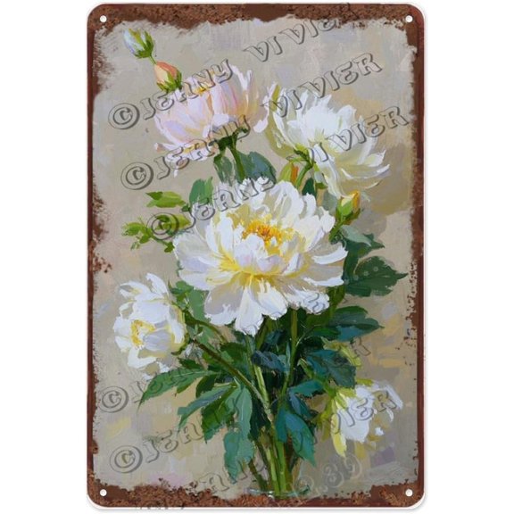 Novelty Floral Bouquet Metal Wall Sign 8x12 Inch Rustic Home Decor for Entryways, Kitchens, and Sunrooms | Ideal Present for Christmas, Birthday, and Flower Enthusiasts