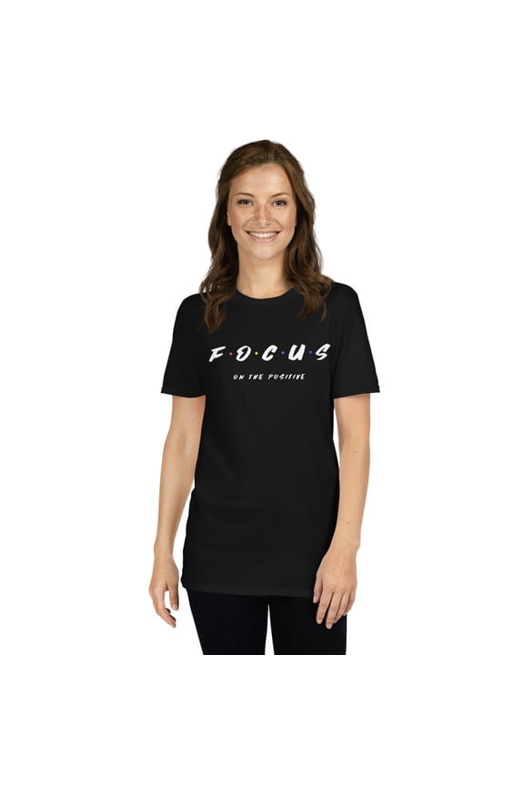 Novelty Focus Tee Men Women Teens Positive Thoughts T-Shirt (Black, S)