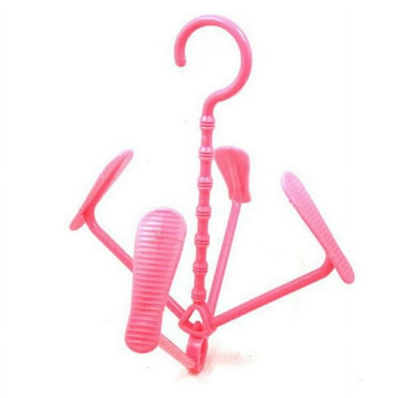 Novelty Foldable Plastic Hanging Shoe Drying Rack Frame Shoes Hanger (Random Color)