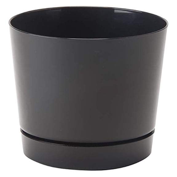 Novelty Full Depth Round Cylinder Pot, Glossy Black, 6-Inch (10068)
