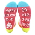thumbnail image 1 of Novelty Fun Happy Birthday Cotton Socks with Blessing Letters Designs Middle Tube Thick Warm Party Socks for Unisex, 1 of 8