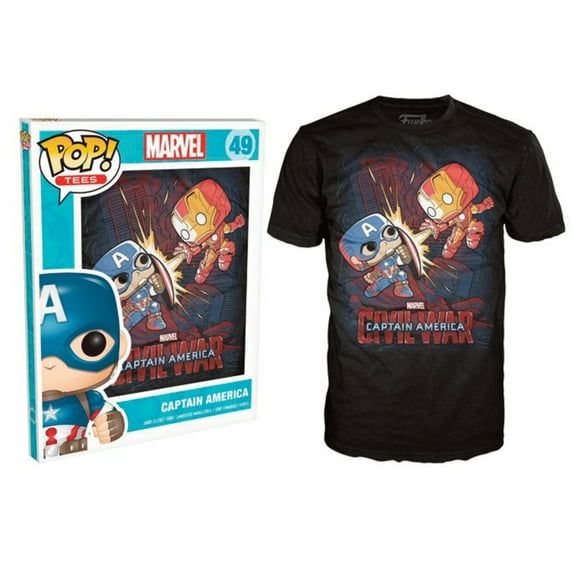 marvel funko men's pop! t-shirts civil war fight, black, large