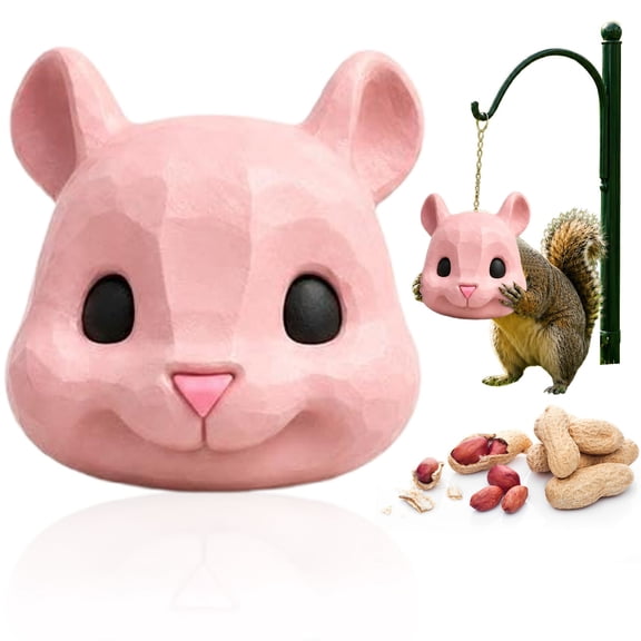 Novelty Funny Animal Face Hanging Bird Feeder, Unique Squirrel‑Head Shaped Outdoor Garden & Backyard Decor Feeder for Wild Birds