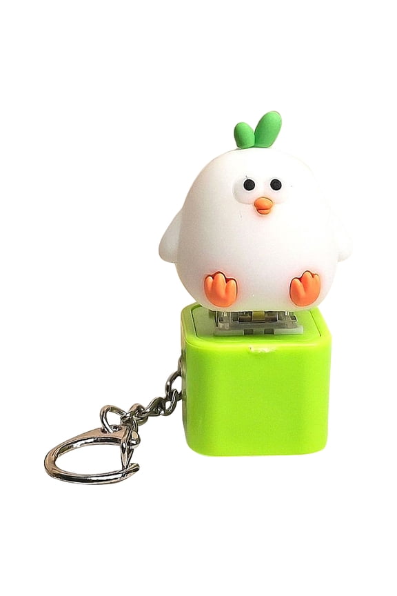 Novelty Funny Button Keychain - Stress Relief Push Squishy Toy for Adults, Sensory Fidget Keychain Gift (D)
