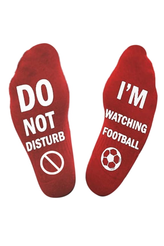 Novelty Funny Sayings Crew Socks Do Not Disturb Watching Football Letter Printed Sports Cotton Socks for Men Women Gifts
