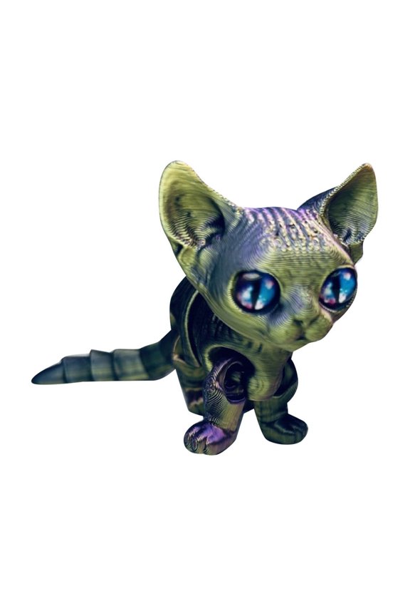 Novelty Funny Toy 3D Printable Movable Hairless Cat Figurine Unique Animal Ornament Desktop Decoration for Girls and Boys