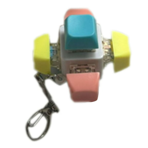 Novelty Funny Toy 6 Key 3D Mechanical Keyboard Clicker Keychain Decompression Toy for Adults Stress for Indoor and Outdoor