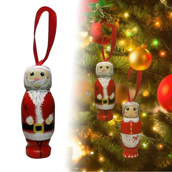 Novelty Funny Toy for Christmas Season Traditional Wooden Santa Ornament Bringing Cheer to Tree Decorations and Crafty Mischief for Holiday Displays