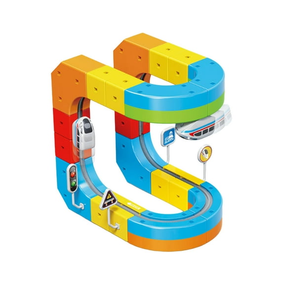 Novelty Funny Toy Train Flexible Track 88 PCS Rail Track Defying 3D Embedded Layouts Motorized Rail Train Track Learning Experience
