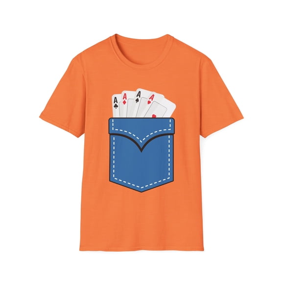 Novelty Gambler Waging Dice Stakes Stud Strip Enthusiast Hilarious Straight Seven-Card Luck Fortune Lover Unisex Softstyle T-Shirt