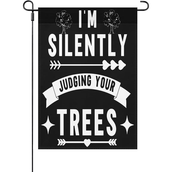 Novelty Garden Flag Sarcastic Tree Lover Design Double Sided Seasonal Outdoor Decor 12 x 18 Inches Fall Theme